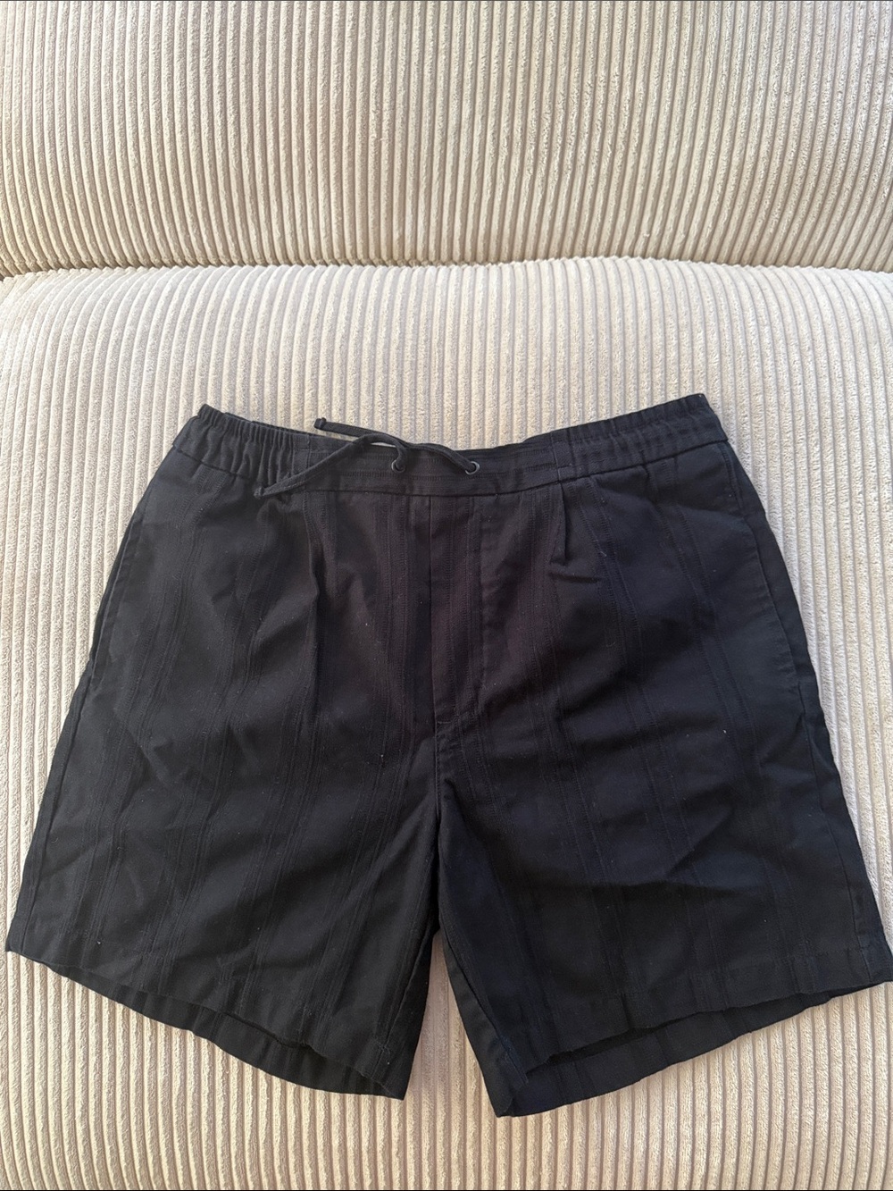 Zara Black Elastic Waist Casual Shorts